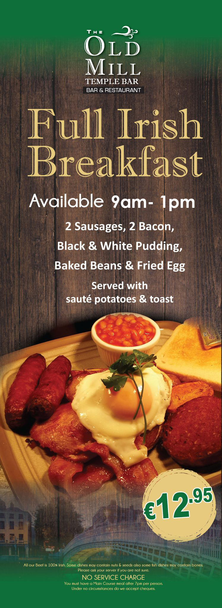 The Old Mill Temple Bar Full Irish Breakfast poster.