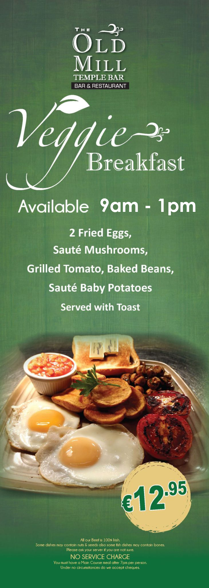 The Old Mill Temple Bar Veggie Breakfast poster.