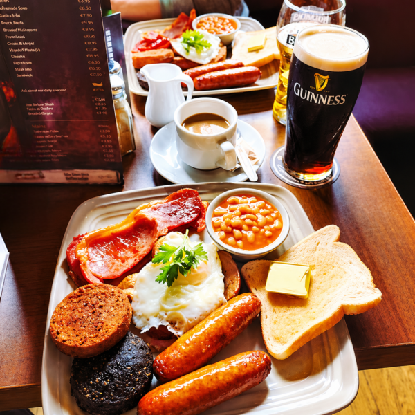 Traditional Full Irish Breakfast at Old Mill Restaurant in Temple Bar, Dublin